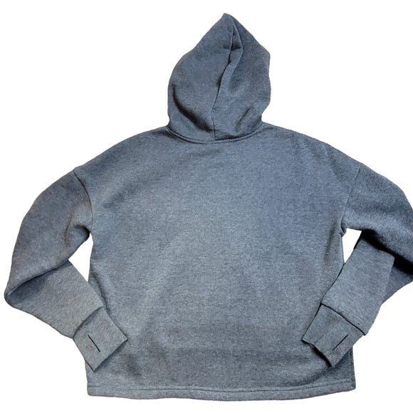 BEBE Sport Hoodie Logo Sweatshirt Gray Silver Glitter Women's Size M - Picture 6 of 8